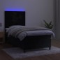 Letto a Molle con Materasso e LED Nero 90x200 cm in Velluto Letto a Molle con Materasso e LED Nero 90x200 cm in Velluto