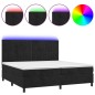 vidaXL Letto a Molle con Materasso e LED Nero 200x200 cm in Velluto vidaXL Letto a Molle con Materasso e LED Nero 200x200 cm in Velluto
