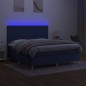 Letto a Molle con Materasso e LED Blu 180x200 cm in Tessuto Letto a Molle con Materasso e LED Blu 180x200 cm in Tessuto