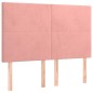 Letto a Molle con Materasso e LED Rosa 140x200 cm in Velluto Letto a Molle con Materasso e LED Rosa 140x200 cm in Velluto