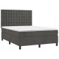 Letto a Molle con Materasso e LED Grigio Scuro 140x200 cm Letto a Molle con Materasso e LED Grigio Scuro 140x200 cm