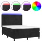 vidaXL Letto a Molle con Materasso e LED Nero 140x200 cm in Velluto vidaXL Letto a Molle con Materasso e LED Nero 140x200 cm in Velluto
