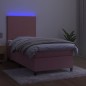 vidaXL Letto a Molle con Materasso e LED Rosa 100x200 cm in Velluto vidaXL Letto a Molle con Materasso e LED Rosa 100x200 cm in Velluto