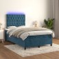 Letto a Molle con Materasso e LED Blu Scuro 120x200cm Letto a Molle con Materasso e LED Blu Scuro 120x200cm