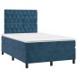 Letto a Molle con Materasso e LED Blu Scuro 120x200cm Letto a Molle con Materasso e LED Blu Scuro 120x200cm