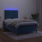 Letto a Molle con Materasso e LED Blu Scuro 120x200cm Letto a Molle con Materasso e LED Blu Scuro 120x200cm