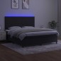 vidaXL Letto a Molle con Materasso e LED Nero 160x200 cm in Velluto vidaXL Letto a Molle con Materasso e LED Nero 160x200 cm in Velluto