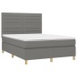 vidaXL Letto a Molle Materasso e LED Grigio Scuro 140x190cm in Tessuto vidaXL Letto a Molle Materasso e LED Grigio Scuro 140x190cm in Tessuto