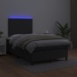 Giroletto a Molle con Materasso e LED Nero 120x200cm Similpelle Giroletto a Molle con Materasso e LED Nero 120x200cm Similpelle