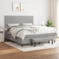 vidaXL Giroletto a Molle con Materasso Grigio Chiaro180x200 cm Tessuto