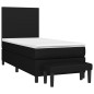 vidaXL Giroletto a Molle con Materasso Nero 90x200 cm in Tessuto