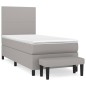 vidaXL Giroletto a Molle con Materasso Grigio Chiaro100x200 cm Tessuto