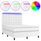 Giroletto Molle con Materasso e LED Bianco 140x190cm Similpelle Giroletto Molle con Materasso e LED Bianco 140x190cm Similpelle
