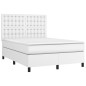 Giroletto Molle con Materasso e LED Bianco 140x190cm Similpelle Giroletto Molle con Materasso e LED Bianco 140x190cm Similpelle