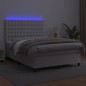Giroletto Molle con Materasso e LED Bianco 140x190cm Similpelle Giroletto Molle con Materasso e LED Bianco 140x190cm Similpelle