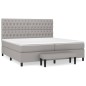 vidaXL Giroletto a Molle con Materasso Grigio Chiaro 200x200cm Tessuto