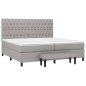 vidaXL Giroletto a Molle con Materasso Grigio Chiaro 200x200cm Tessuto