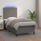 vidaXL Giroletto Molle con Materasso e LED Grigio 80x200cm Similpelle vidaXL Giroletto Molle con Materasso e LED Grigio 80x200cm Similpelle