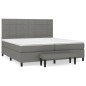 vidaXL Giroletto a Molle con Materasso Grigio Scuro 200x200 cm Tessuto
