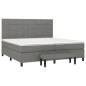 vidaXL Giroletto a Molle con Materasso Grigio Scuro 200x200 cm Tessuto