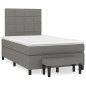 vidaXL Giroletto a Molle con Materasso Grigio Scuro 120x200 cm Tessuto