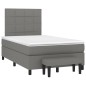 vidaXL Giroletto a Molle con Materasso Grigio Scuro 120x200 cm Tessuto