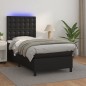 Giroletto a Molle con Materasso e LED Nero 100x200cm Similpelle Giroletto a Molle con Materasso e LED Nero 100x200cm Similpelle