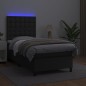 Giroletto a Molle con Materasso e LED Nero 100x200cm Similpelle Giroletto a Molle con Materasso e LED Nero 100x200cm Similpelle
