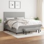 vidaXL Giroletto a Molle con Materasso Grigio Chiaro180x200 cm Tessuto
