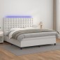 Giroletto Molle con Materasso e LED Bianco 160x200cm Similpelle Giroletto Molle con Materasso e LED Bianco 160x200cm Similpelle