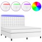 Giroletto Molle con Materasso e LED Bianco 160x200cm Similpelle Giroletto Molle con Materasso e LED Bianco 160x200cm Similpelle