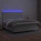 Giroletto Molle con Materasso e LED Bianco 160x200cm Similpelle Giroletto Molle con Materasso e LED Bianco 160x200cm Similpelle