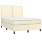 Giroletto a Molle con Materasso e LED Crema 140x200 cm Giroletto a Molle con Materasso e LED Crema 140x200 cm