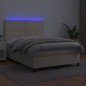 Giroletto a Molle con Materasso e LED Crema 140x200 cm Giroletto a Molle con Materasso e LED Crema 140x200 cm