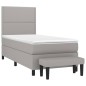 vidaXL Giroletto a Molle con Materasso Grigio Chiaro100x200 cm Tessuto