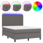 Giroletto Molle con Materasso e LED Grigio 140x200cm Similpelle Giroletto Molle con Materasso e LED Grigio 140x200cm Similpelle