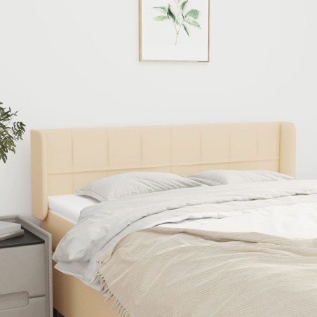 Testiera ad Orecchio Crema 147x16x78/88 cm in Tessuto
