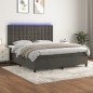 Letto a Molle con Materasso e LED Grigio Scuro 160x200 cm Letto a Molle con Materasso e LED Grigio Scuro 160x200 cm