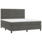Letto a Molle con Materasso e LED Grigio Scuro 160x200 cm Letto a Molle con Materasso e LED Grigio Scuro 160x200 cm