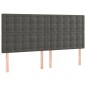 Letto a Molle con Materasso e LED Grigio Scuro 160x200 cm Letto a Molle con Materasso e LED Grigio Scuro 160x200 cm