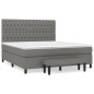 vidaXL Giroletto a Molle con Materasso Grigio Scuro 180x200 cm Tessuto