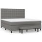 Giroletto a Molle con Materasso Grigio Scuro 180x200 cm Tessuto