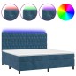 Letto a Molle con Materasso e LED Blu Scuro 200x200 cm Letto a Molle con Materasso e LED Blu Scuro 200x200 cm