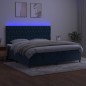 Letto a Molle con Materasso e LED Blu Scuro 200x200 cm Letto a Molle con Materasso e LED Blu Scuro 200x200 cm