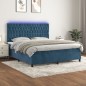 vidaXL Letto a Molle con Materasso e LED Blu Scuro 160x200 cm vidaXL Letto a Molle con Materasso e LED Blu Scuro 160x200 cm