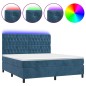 vidaXL Letto a Molle con Materasso e LED Blu Scuro 160x200 cm vidaXL Letto a Molle con Materasso e LED Blu Scuro 160x200 cm