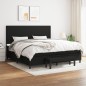 vidaXL Giroletto a Molle con Materasso Nero 200x200 cm in Tessuto