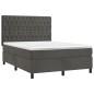 Letto a Molle con Materasso e LED Grigio Scuro 140x190 cm Letto a Molle con Materasso e LED Grigio Scuro 140x190 cm