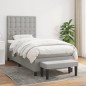 vidaXL Giroletto a Molle con Materasso Grigio Chiaro 90x190 cm Tessuto