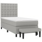 vidaXL Giroletto a Molle con Materasso Grigio Chiaro 90x190 cm Tessuto